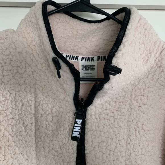 2 PINK Sherpa crewneck halfzips - Picture 6 of 8